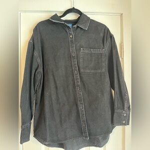 Old Navy Women's Black Denim Button Down Shirt